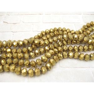 Gold Crystal Beads Strand Jewelry Making Supplies